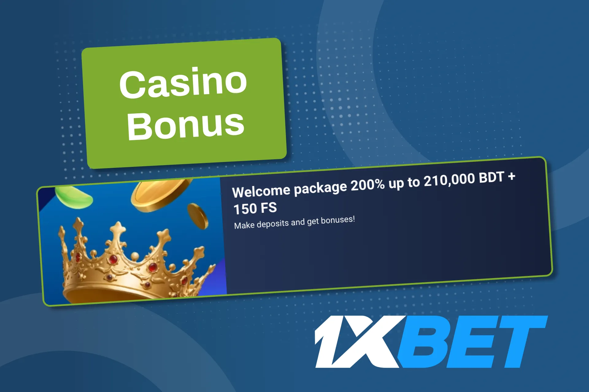1xBet ক্যাসিনোতে যোগ দিন এবং বোনাস প্লাস ফ্রি স্পিন উপভোগ করুন।