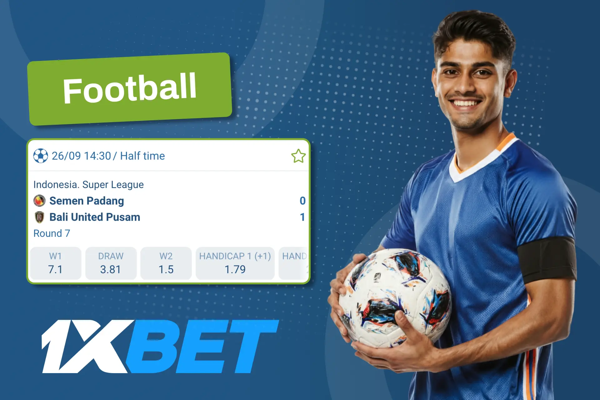 বাংলাদেশের অফিসিয়াল 1xBet ওয়েবসাইটে অনলাইনে ফুটবলে বাজি ধরুন।