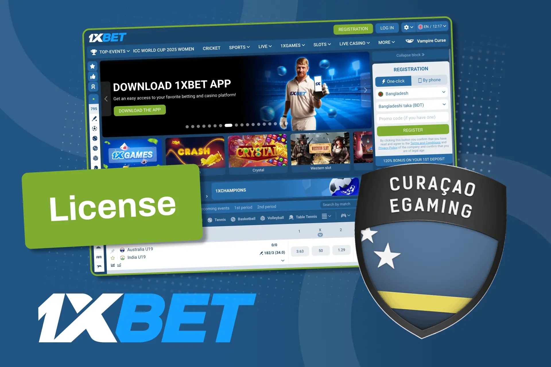 1xBet একটি অফিসিয়াল কুরাকাও লাইসেন্সের অধীনে কাজ করে।