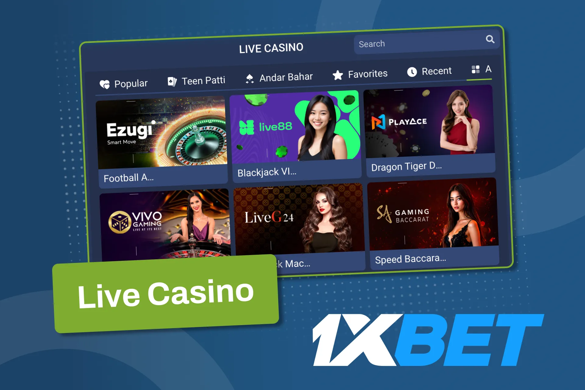 1xBet ক্যাসিনোতে লাইভ রুলেট, ব্ল্যাকজ্যাক এবং আরও অনেক কিছু খেলুন।