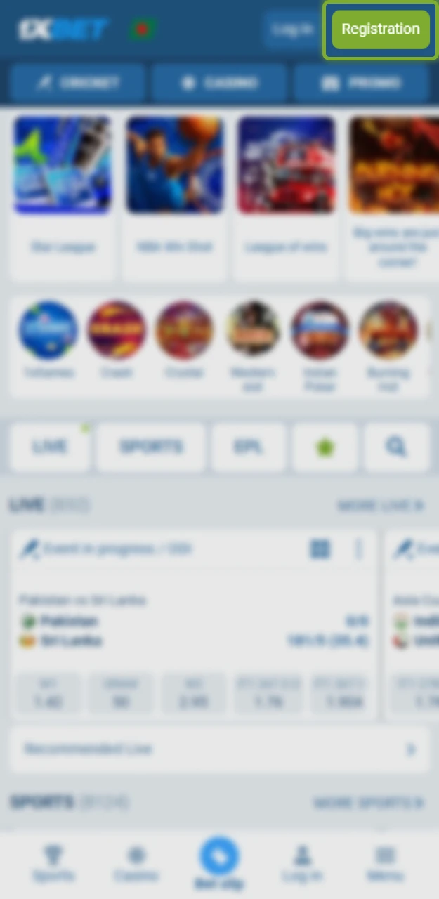 Sign up for your new account with 1xBet to gain access to deposit.