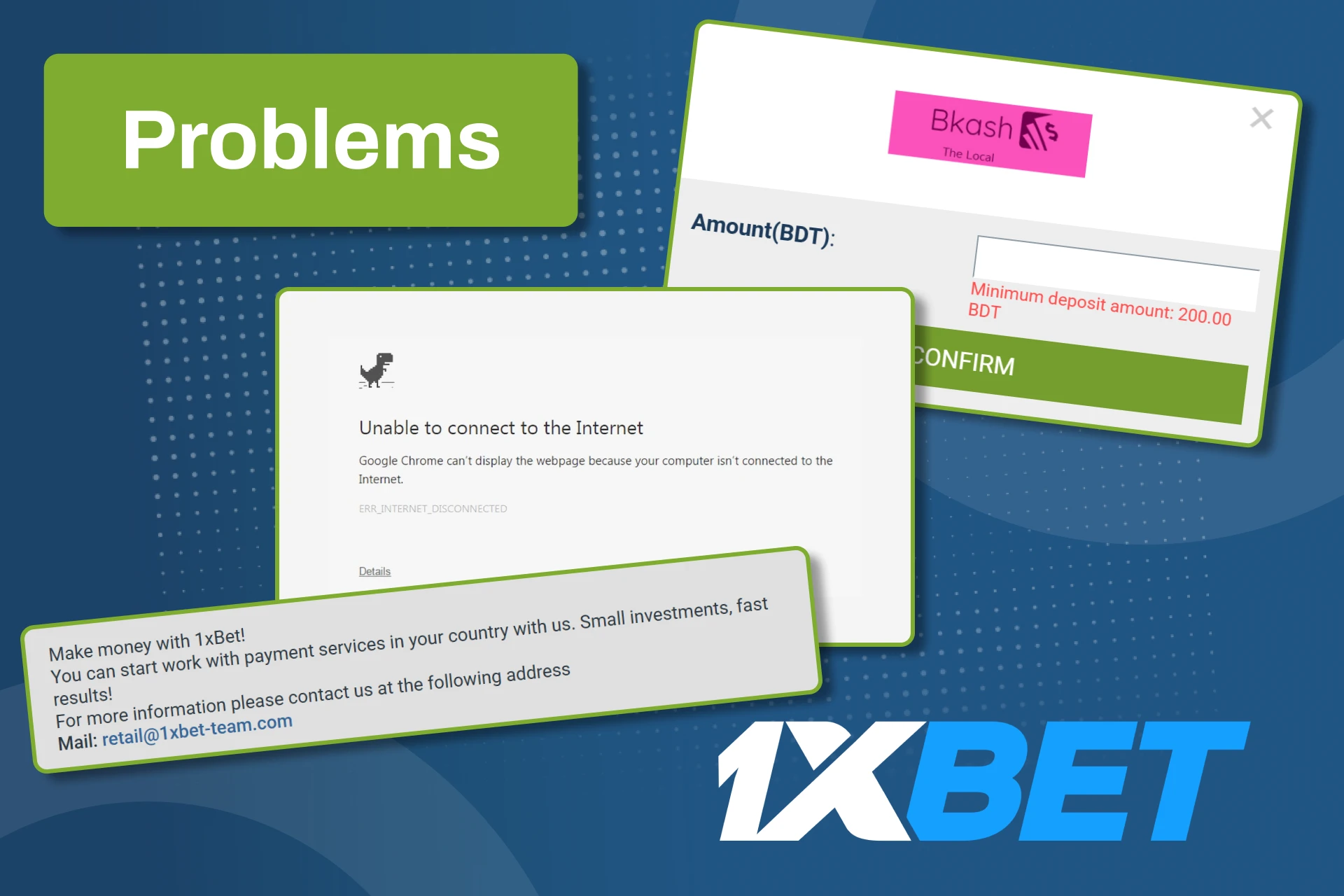 Find solutions for deposit problems to fund your account smoothly on 1xBet.