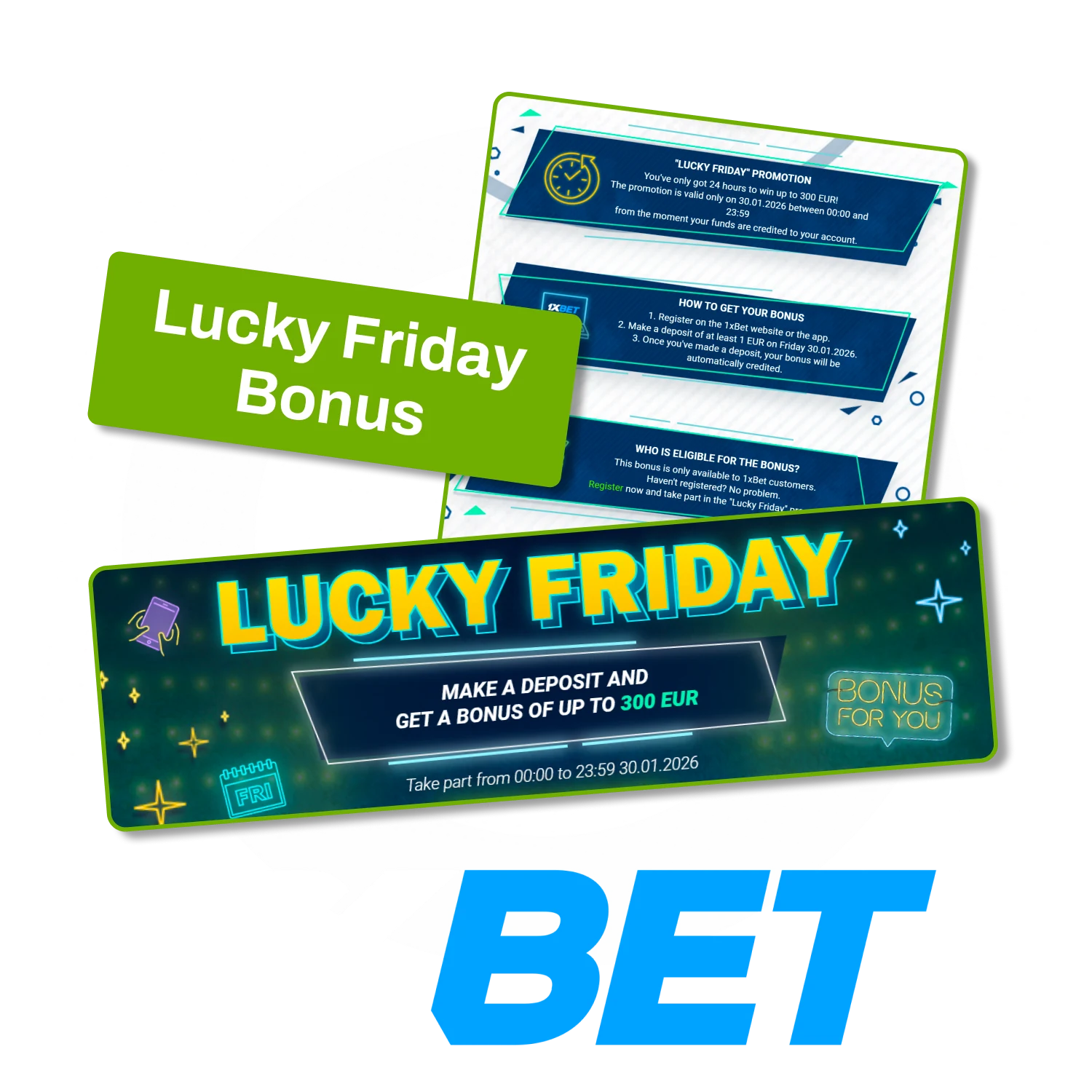 Find out how to get more from your bets every Friday with 1xBet.