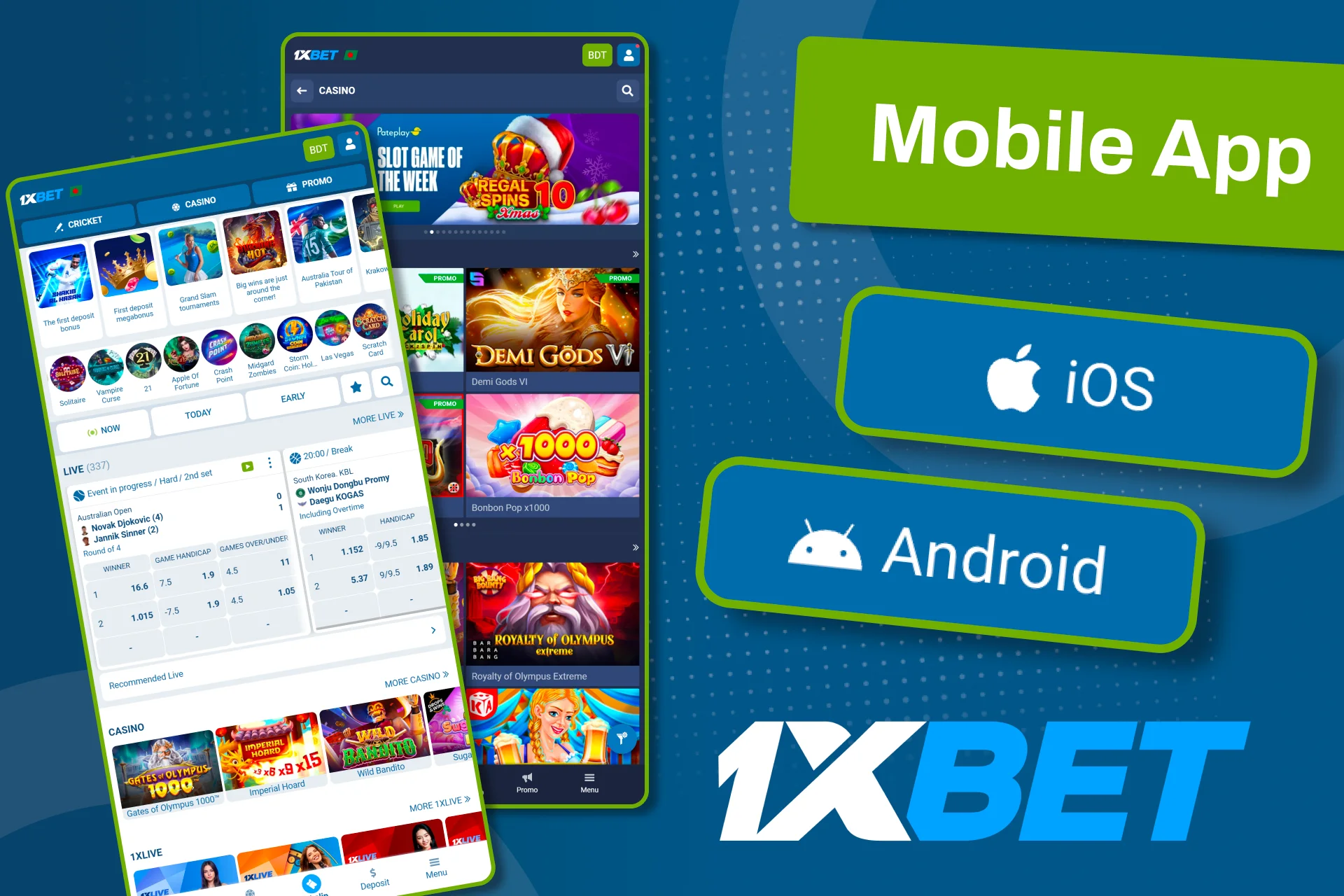 Download the mobile app and enjoy full betting access on 1xBet.