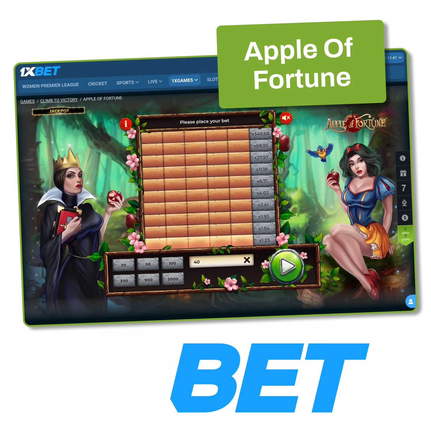 Play Apple Of Fortune on desktop or mobile with 1xBet.