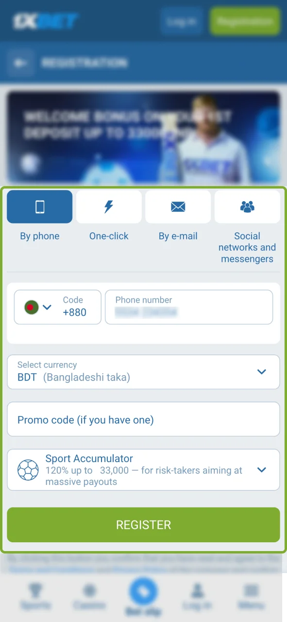 Create your 1xBet account and start betting in Bangladesh.