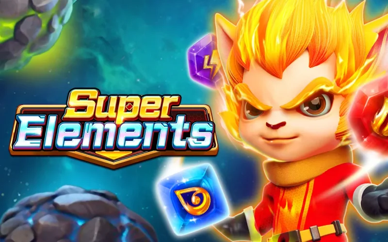 Play Super Elements by Fa Chai Gaming on 1xBet with gem symbols.