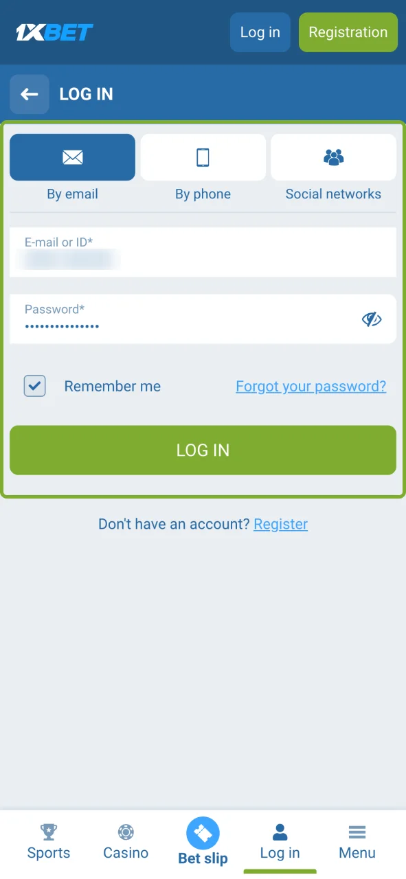 Open the 1xBet platform and log in through the website or app.