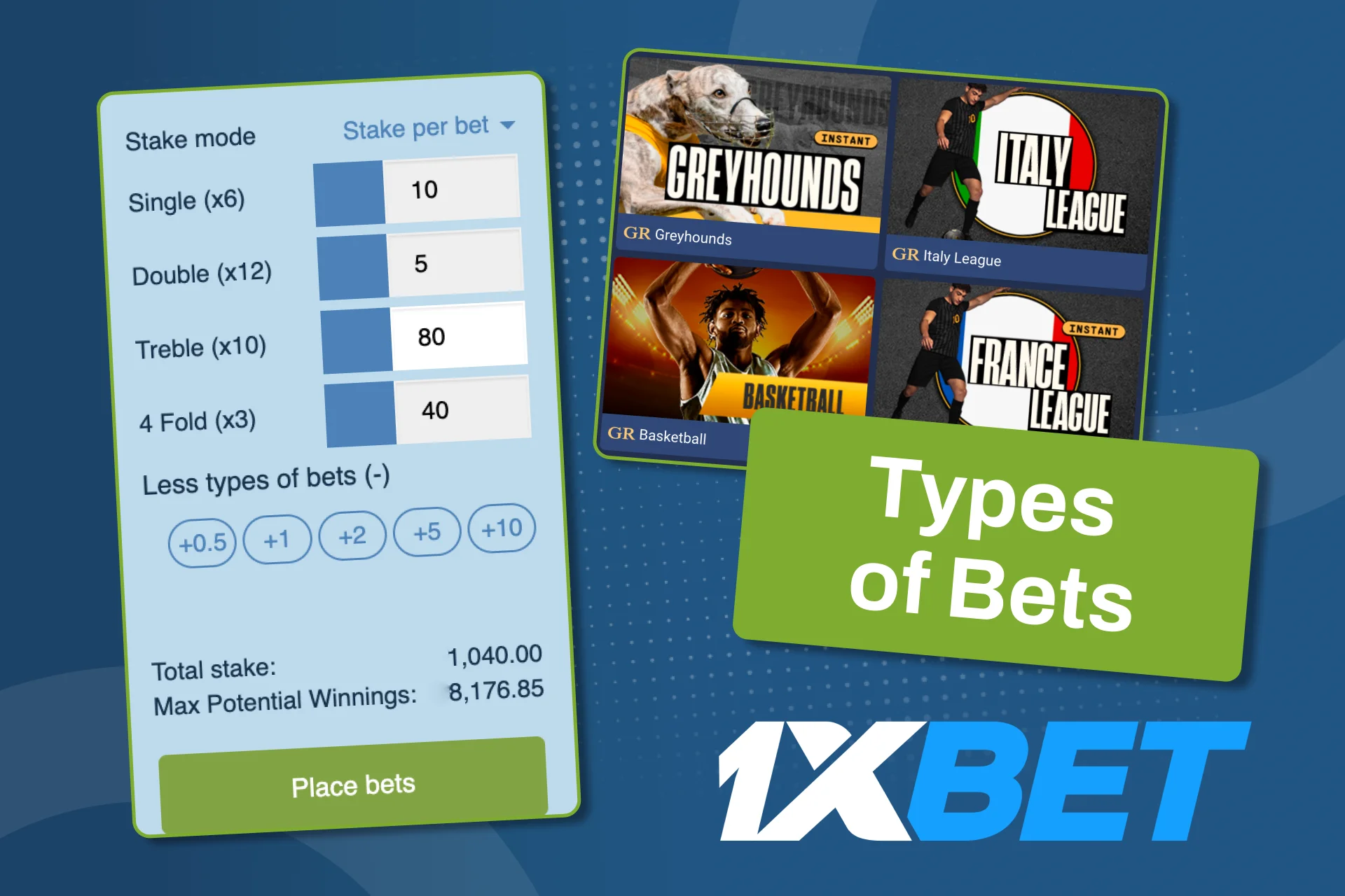 Explore different bet types on 1xBet and choose the format that fits you.