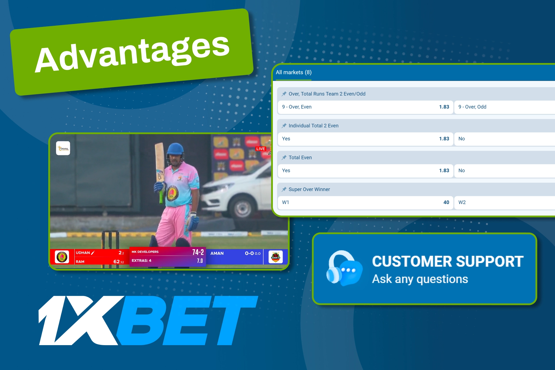 1xBet-এ লাইভ ক্রিকেট বেটিং এবং অনন্য প্রচারগুলি অ্যাক্সেস করুন৷।