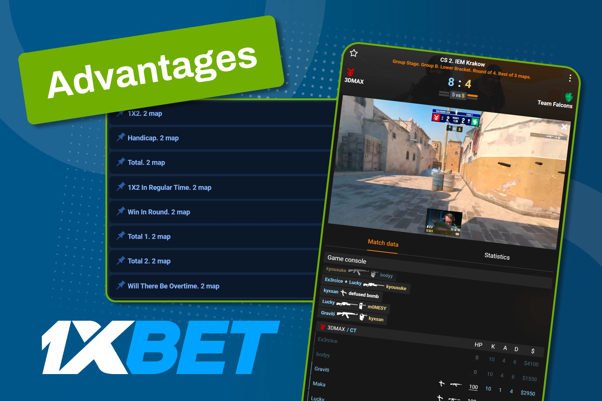 Enjoy live CS betting with multiple markets and strong promos on 1xBet.