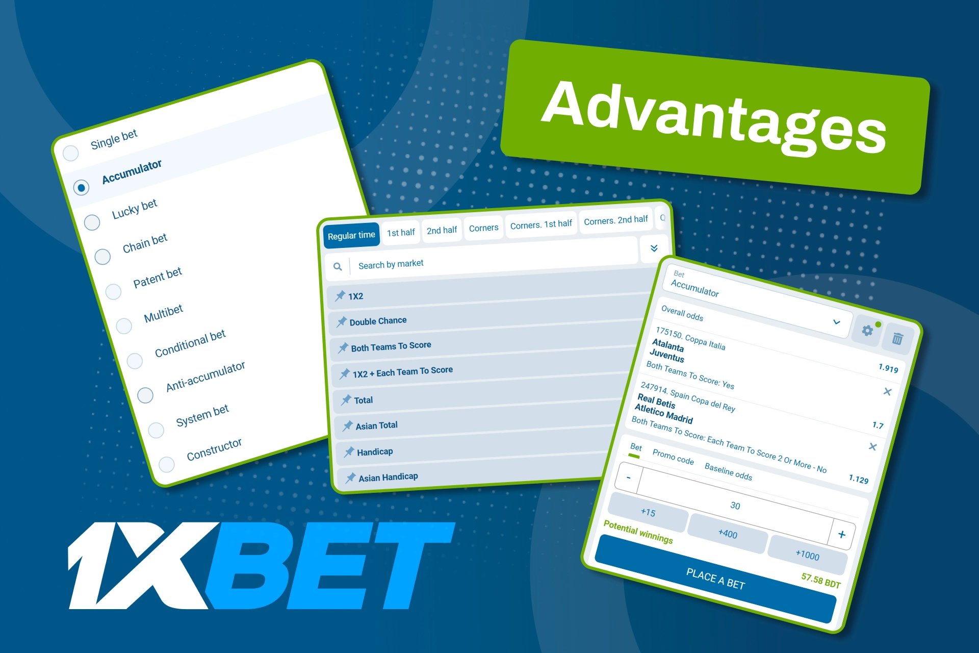 Bet on football with deep markets and flexible strategies on 1xBet.