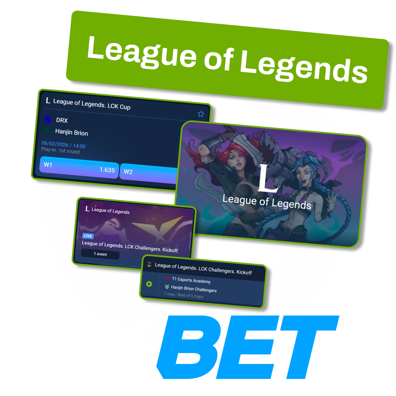 Enjoy live and prematch League of Legends betting on 1xBet.